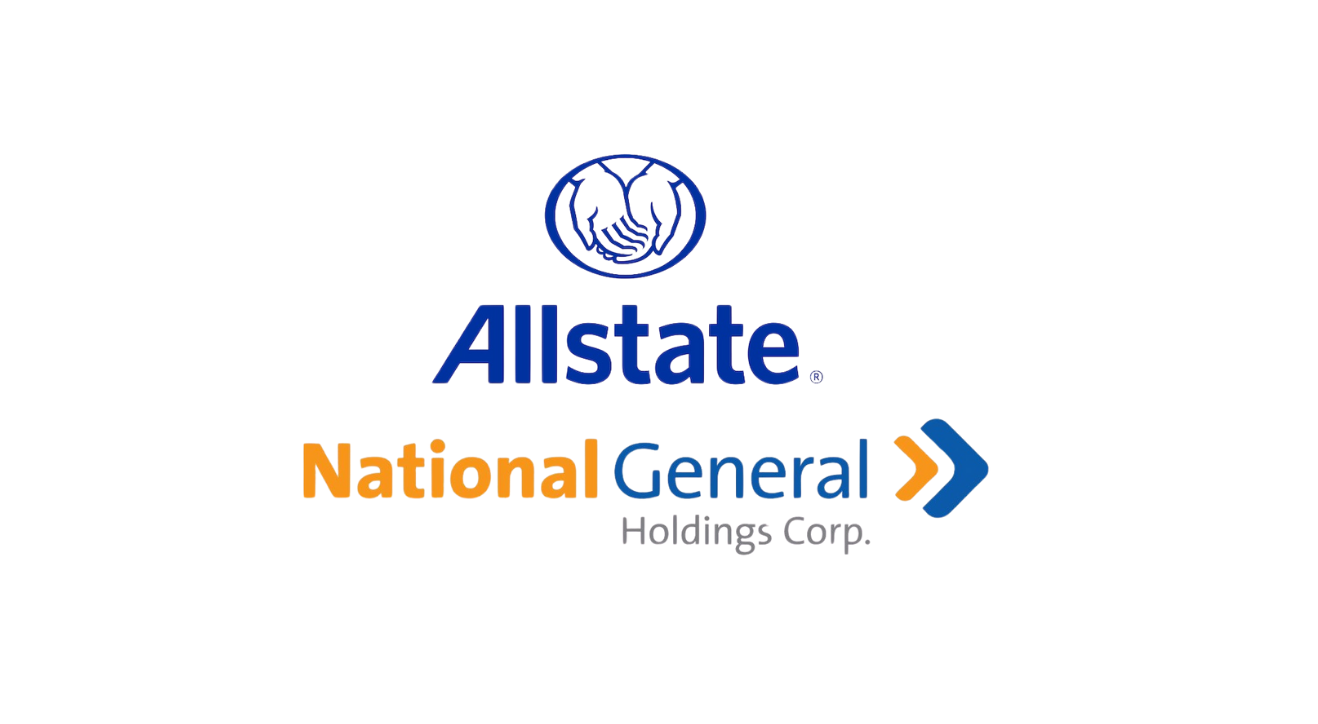 Logos of Allstate and National General Holdings Corp., insurance companies.