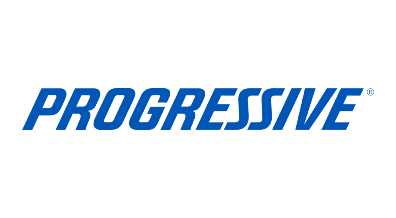 Blue Progressive logo on a black background.